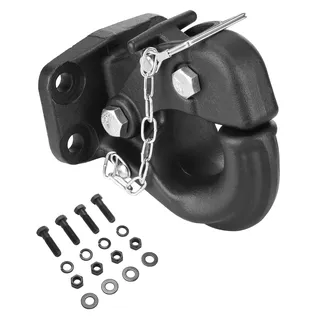 Vevor VEVORAnhängerkupplung, 13T Anhängelast, Anhängerkupplungshaken passend für 63,5-76,2mm Lünettenringe mit Montagesatz, schwarze Pulverbeschichtung, verschleißfest, für verschiedene Fahrzeuge geeignet
