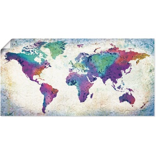 Wandbild »bunte Weltkarte«, Land- & Weltkarten, (1 St.), als Alubild, Leinwandbild, Wandaufkleber oder Poster in versch. Größen, 96330735-0 bunt B/H: 150 cm x 75 cm