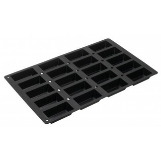 Lurch 67205 FlexiGastro Backform aus 100% BPA-freiem Platin Silikon 20er Minikuchen, schwarz, 53 x 32,5 cm, Gastronomie
