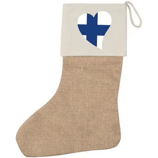Weihnachtsstrumpf Finnland Flagge Herz Geschenkidee Finnland Geschenk Präsent Mi