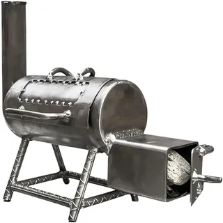 Miniatur-Räucherofen, verstellbarer tragbarer Holzkohlegrill mit Holzkohlekamin, multifunktionaler kleiner BBQ-Räucherofen aus Metall für Outdoor-Wanderpicknick, großer Geschmack in einer (1Pcs)
