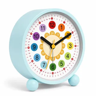 Kinderwecker für Schulanfänger,Wecker Kinder für Jungen und Mädchen | Wecker Analog Ohne Ticken Kinderwecker,Lautloser Lernwecker,Geeignet für Schulgeschenke,als Geschenk zum Kindertag