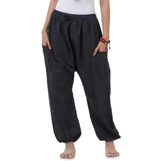 PRINCESS OF ASIA Thai Aladinhose Haremshose Hippie Hose | Nadelstreifen Haremshose, 100% Organic Cotton, Elastikbund, Bequeme Hippie Pumphose, Yoga, Relaxen, Festival, Unisex Fit - S-M