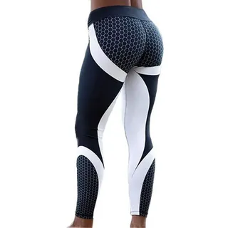 Sporthose Damen Yogahose Fitnesshose Laufhose, Geometrische Waben Yoga Hosen Sexy Scrunch Po Lifting Workout Leggings Lange Hosen Laufen Fitness Active Gym Strumpfhosen Sports Running Workout Hose Gym