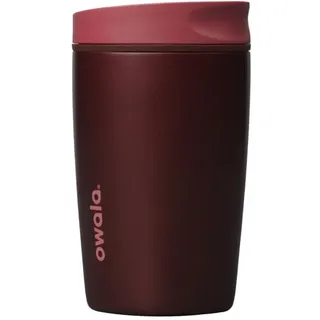 Owala SmoothSip Slider isolierbecher aus Edelstahl für Kaffee, 355ml, wiederverwendbarer Eiskaffee‐Becher, Thermo‐Reisebecher für heißen Kaffee, BPA‐frei, Kaffeebecher To Go, Black Cherry