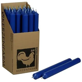 Extra lange Stabkerzen durchgefärbt 25cm (250x22mm) | RAL Tafelkerzen mit 12h+ Brenndauer | Ohne Tropfen & Rußen | Leuchterkerzen für Deko | Made in Germany (5, Blau)