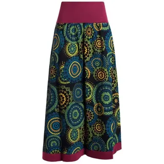 Vishes Maxirock Langer Damen Herbst-Rock Herbströcke Bunt mit Mandalas bedruckt Hippie, Festival, Boho Style schwarz 32-34