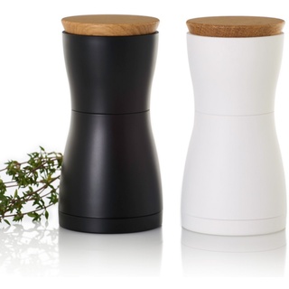 AdHoc Salz-/Pfeffermühle Set aus 2 Gewürzmühlen TWIN manuell, (2 Stück), Hochwertiges Keramik-Mahlwerk, modernes Design weiß AdHoc Entwicklung und Vertrieb GmbH