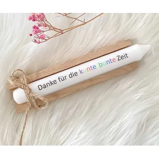 Kerze mit Spruch | Kunterbunte Zeit
