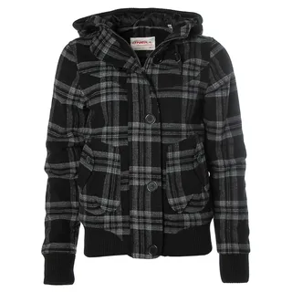 O ́Neill Damen Wolljacke Trendige Winterjacke Kapuze gefütterte Jacke Karo Jade S Black - S