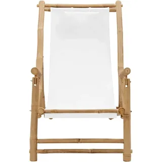 Maison Exclusive - Liegestuhl Bambus Und Canvas Cremeweiß