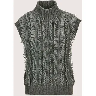 Madeleine Pullunder Moderner Fransenstrick grau 44/46