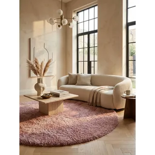 KADIMA DESIGN Salzach Hochflorteppich Ø 160 cm Rosa