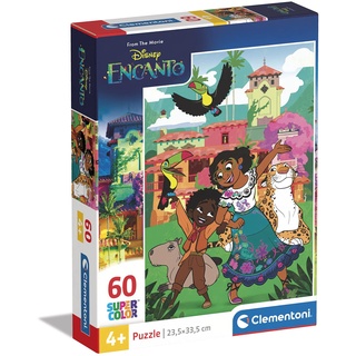 Clementoni 26192 Supercolor Disney Encanto-Puzzle 60 Teile Ab 5 Jahren, Buntes Kinderpuzzle Mit Besonderer Leuchtkraft & Farbintensität, Geschicklichkeitsspiel Für Kinder