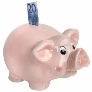 Jumbo Sparschwein XXL 24x16,5 cm glasiert, Keramik, rutschfest, Spardose