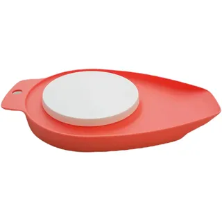 Tupperware Schneidebrett Mamsell mit Spachtel Tapferes Helferlein Orange kleines Brett Brettchen Obst Fleisch Gemüse schneiden (inkl. 1x Ketchuplöffel)