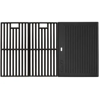 TAINO PRO/RED 6+1 Gusseisen Rost Grillplatte Grillrost Zubehör Set Gasgrill Grill Wendeplatte