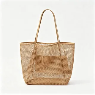 Jumpeak Strandtasche strandtasche damen,strandtasche xxl,tragetasche damen,tasche damen, handtasche damen,boho style,boho tasche,strand zubehör,4 Farbe braun