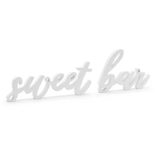 Partydeco Schriftzug Sweet bar Weiß Holz 37 cm