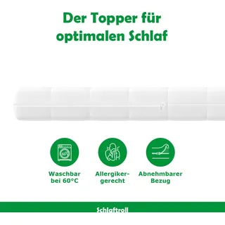 Hochwertiger Topper 80 x 200 mit Mikrofaserbezug