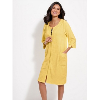 Sieh an! Damenbademantel, Länge ca. 95 cm, Baumwolle, Reißverschluss gelb