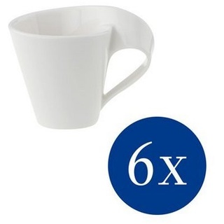 Villeroy & Boch Tasse NewWave Espressotasse, 80 ml, 6 Stück, weiß, Porzellan weiß
