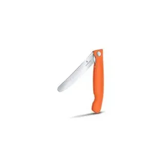 Victorinox Picknickmesser 11 cm | Kompaktes Klappmesser mit Wellenschliff für unterwegs Orange