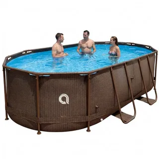 Avenli Framepool Pool Oval 427x275x100 cm, Aufstellpool (Stahlrahmenpool, ohne Zubehör), Auch als Ersatzpool geeignet braun