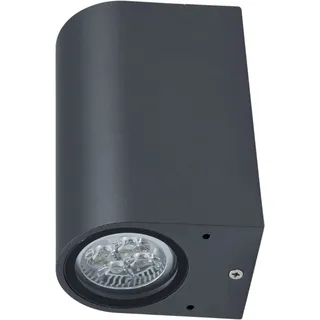 Heitronic Wandleuchte Ambos Aluminium rund 2-flammig GU10 230V IP44 anthrazit