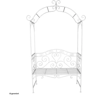 Hti-Living Rosenbogen mit Bank 45 x 123 cm Weiß