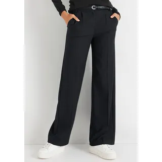 Anzughose HECHTER PARIS Gr. 40, N-Gr, schwarz Damen Hosen High-Waist-Hosen mit weitem Bein Bestseller