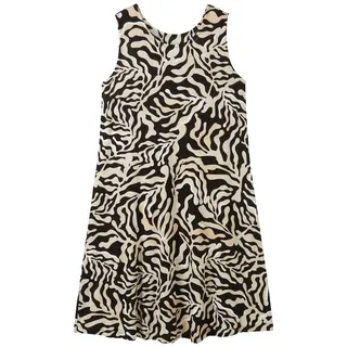 Tom Tailor Damen Jerseykleid mit Rückendetail, schwarz, Gemustert, Gr. 36