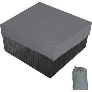 Quadratische, wasserdichte Whirlpoolabdeckung für den Außenbereich, aus 190T Polyestergewebe, staubdicht und UV-beständig, mit Aufbewahrungstasc...