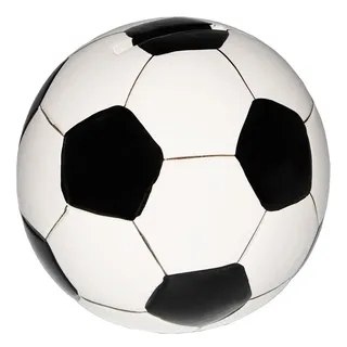 alles-meine.de GmbH große Spardose - Fußball/Ball - weiß & schwarz - stabile Sparbüchse aus Porzellan/Keramik - Sparschwein - Fußball Mannschaft - für Kinder & Erwachsene..