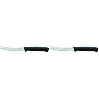 F. DICK ProDynamic Tomatenmesser (Klingenlänge 11 cm, Kochmesser für Tomaten/empfindliches Schneidgut, Klinge X55CrMo14 Stahl, Härte 56° HRC) 82632112, Schwarz, (Packung mit 2)