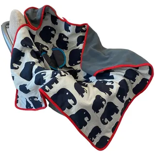 Universal-Einschlagdecke für den Kindersitz. Baumwolljersey und Fleece-wendbare, Doppelschichtdecke, die Babys im Kindersitz warm hält Für Kindersitzgruppe 0/0+ mit 3- oder 5-Punkt-Gurtsystem(Elefant)
