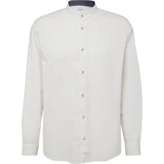 s.Oliver Leichtes Baumwollhemd mit Stehkragen Beige M