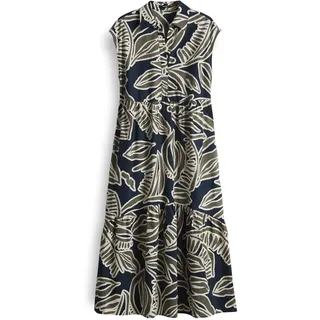 OPUS Damen Midikleid | Printkleid WERISA Tropical A-Linie mit Volantstufen Olive Leaf, 38 - 38