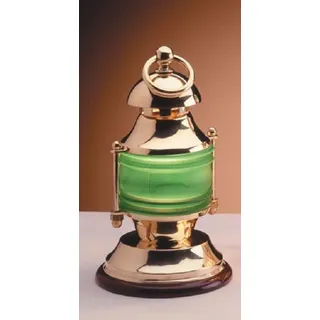Maritime Tischlampe Grün aus Messing Glas H:27,5cm Lampe Laterne Antik AQUARIA