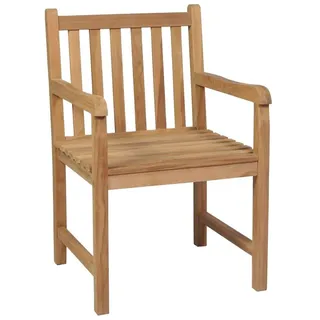 vidaXL Gartenstuhl 58 x 60 x 90 cm teak/blau 2 St. inkl. Kissen 3062734