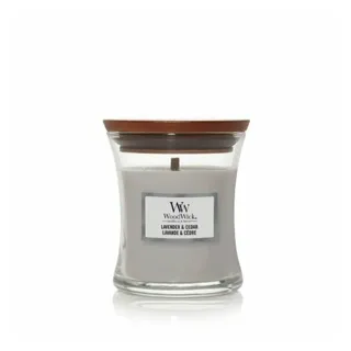 Woodwick Lavender & Cedar Duftkerze 85 g weiß