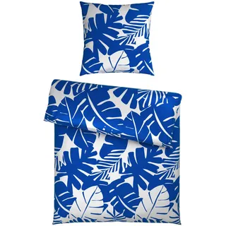 Esposa Bettwäsche, Blau, Textil, Blätter, 135x200 cm, pflegeleicht, atmungsaktiv, schadstoffgeprüft, Schlaftextilien, Bettwäsche, Bettwäsche, Renforcé-Bettwäsche