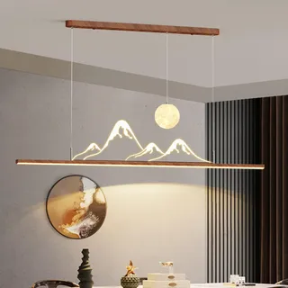 LED Pendelleuchte Esstisch Hängeleuchte, Moderne LED Kronleuchter, Linear design Dimmbar mit Fernbedienung Pendellampe, Höhenverstellbar Hängelampe für Esszimmer Esstisch Büro Lampe (120cm)