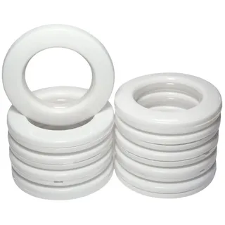 maDDma Stoffösen Stofföse Gardinenringe 10 Stück Ø42 mm Click-Öse Ösenring Gardinenöse, Ideal für klassische Vorhänge, dekorative Schals, leichte Stoffbahnen, Trennvorhänge oder kreative Heimwerkerprojekte wie Raumteiler oder Stoffdekorationen., (10 Stück, 10-St), weiß weiß