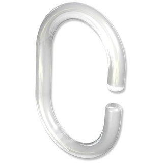 Interdeco Duschvorhangringe C-Form in Glasklar Kunststoff offene Duschringe 60/42 mm (48 Stück)