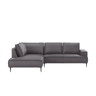 Uno Eckcouch Leder 2-Sitzer Grau