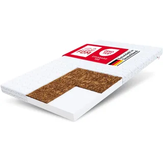 Fdm Baby Coco Schaumstoffmatratze 70 x 140 cm Kokos Matratze Kindermatratze Härtegrad H2/H3 (Mittelweich/Mittelhart) 8 cm Höhe Zweiseitig Bezug Abnehmbar Waschbar