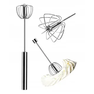 Kleiner Silberner Drehbarer Schneebesen 25,5 Cm