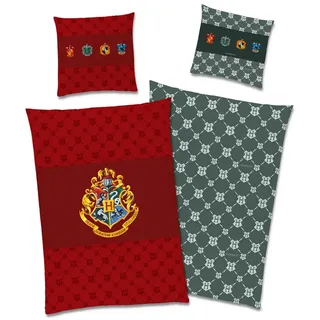 BERONAGE Wendebettwäsche Harry Potter Bettwäsche Zauberschule Rot Linon / Renforcé, Baumwolle, 2 teilig rot