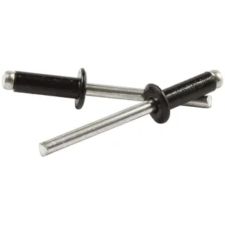 Allstar ALL18128 Schwarze Nieten, 0,6 cm bis 0,9 cm Griffbereich, Kleiner Kopf, mit Aluminiumdorn (250 Stück)
